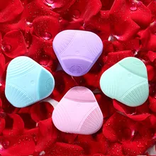 Очищающая щетка для лица, звуковая вибрация, мини очиститель для лица, силиконовая глубокая кисточка для чистки пор, Электрический водонепроницаемый массаж