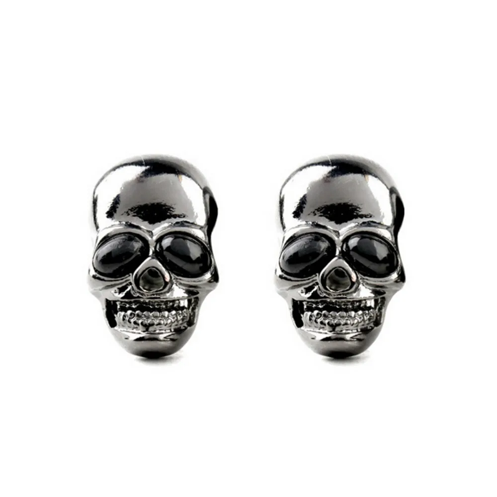 Панк серьги с черепами для мужчин и мальчиков, крутые серебряные ювелирные изделия, хип-хоп серьги-гвоздики, винтажные рок серьги-скелеты