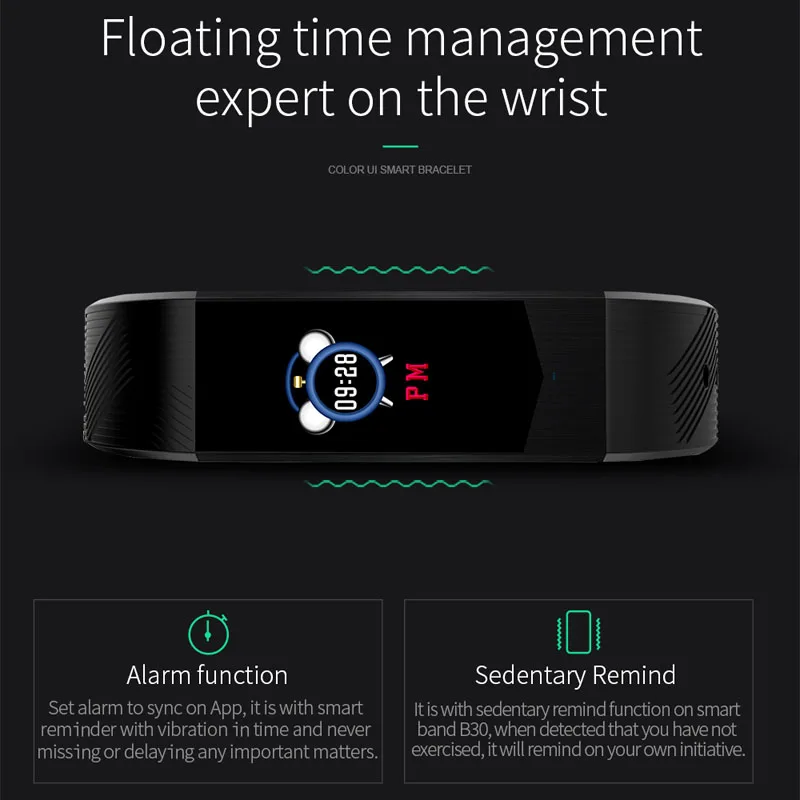 B30 Smart Watch Fitness Tracker Bluetooth Heart Rate Blood Pressure Pedometer tracker Remote camera smartband for Android iOS