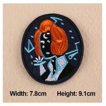 1 pc patches para roupas mulheres senhora crachá remendos do bordado 7.8×9.1 cm para sacos diy acessórios de vestuário