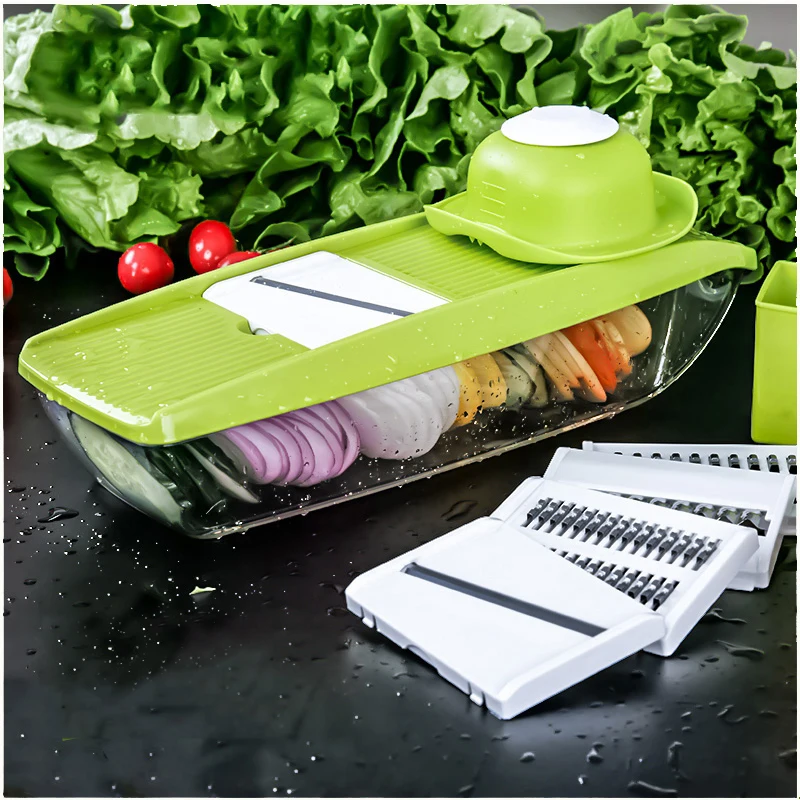  Mandoline Slicer Manual Vegetable Cutter with 5 Blades Potato Slicer Carrot Julienne Onion Chopper Grater Kitchen Accessories 