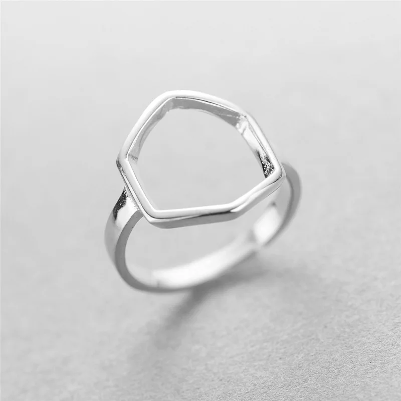Hexagon Rings 100% Sterling 925 silver Jewelry Vintage Adjustable rings for women girl gift