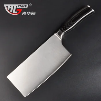 

GHL 7 Inch High Quality Clad Steel Chinese Chopping Knife Chef Knife Kitchen Knives Imported Handle Full Tang Cleaver Bone Butch