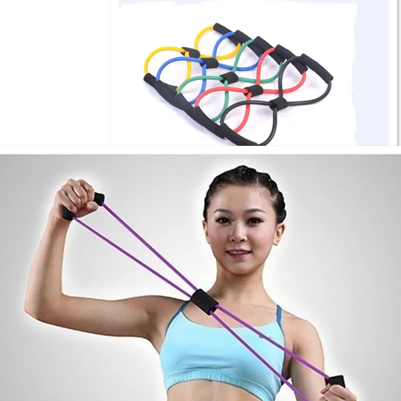 

Resistance 8 Type Muscle Chest Expander Rope Yoga Tube Sports Pulling Exerciser Workout Fitness Exercise High Quality Wholesale