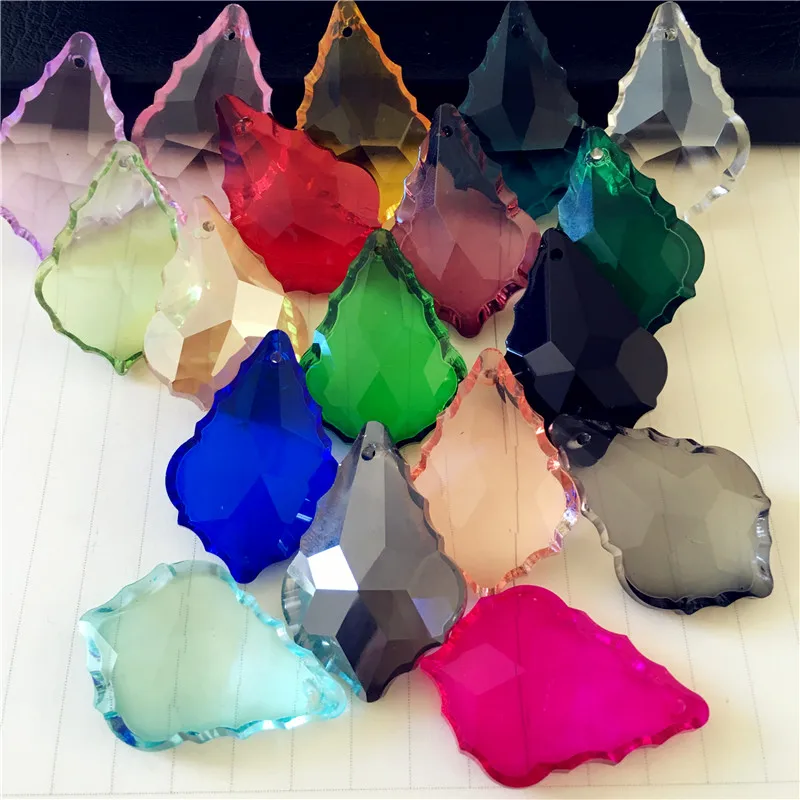 Mixed Color 400pcs/Lot,38*22mm Maple Leaf Crystal Chandelier Parts