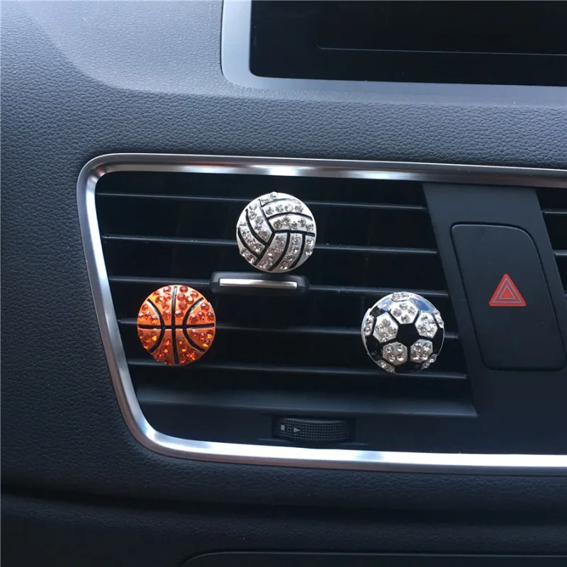

New Car Air Conditioning Air Outlet Perfume Clip Football Basketball Volleyball Shape Funny Design Car Interior Decoration