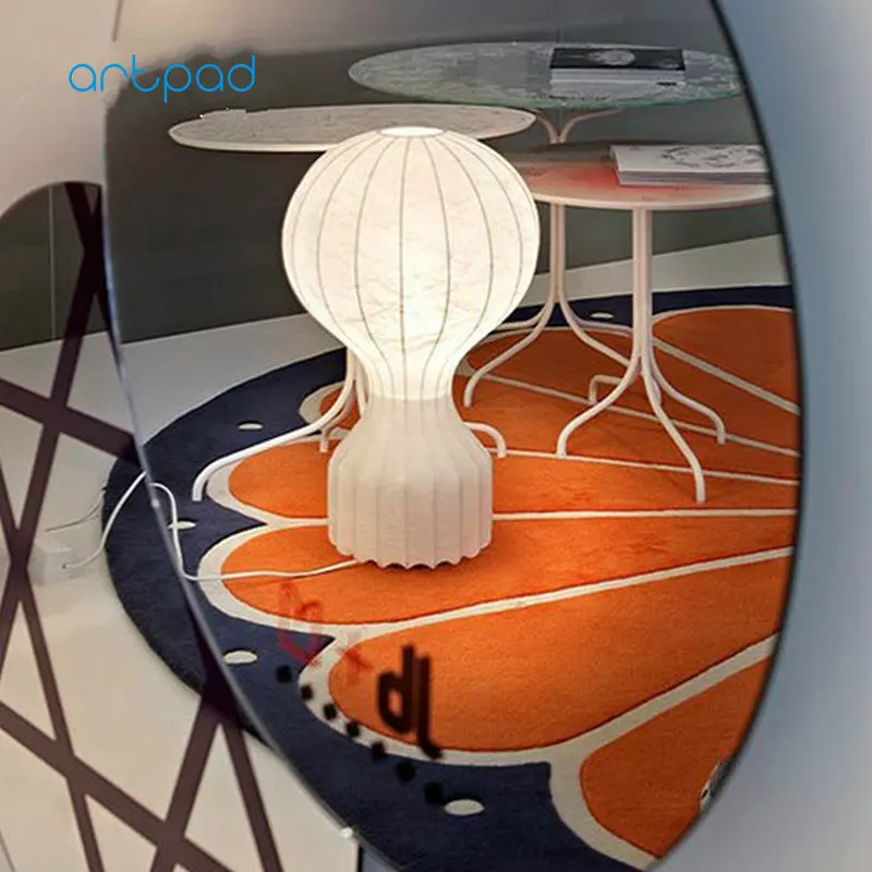 US $62.48 Artpad Modern Art Decoration Table Lamps Fabric Lampshade White Bedroom Bedside Lamp for Study Living Room Indoor Lighting E27