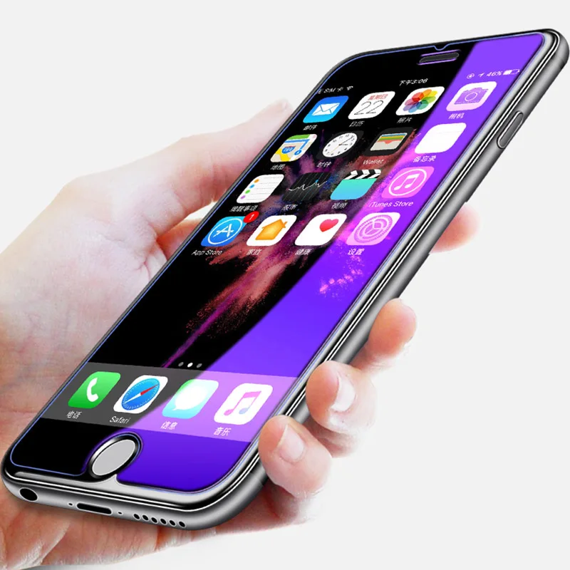 2.5D анти-синий луч Защита экрана для iPhone 6 6s 7 8 Plus полное покрытие закаленное стекло