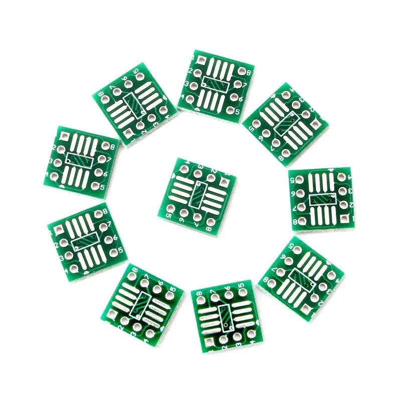 

High Quality 2019 10Pcs SOP8 SSOP8 TSSOP8 to DIP8 Adapter Converter Interposition Moudle PCB Board