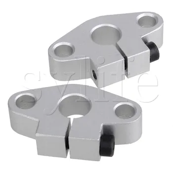 

SHF10 10mm Inner Diameter Shaft Guide Support CNC Aluminum Linear Rod Rail Support Sliver Pack of 2