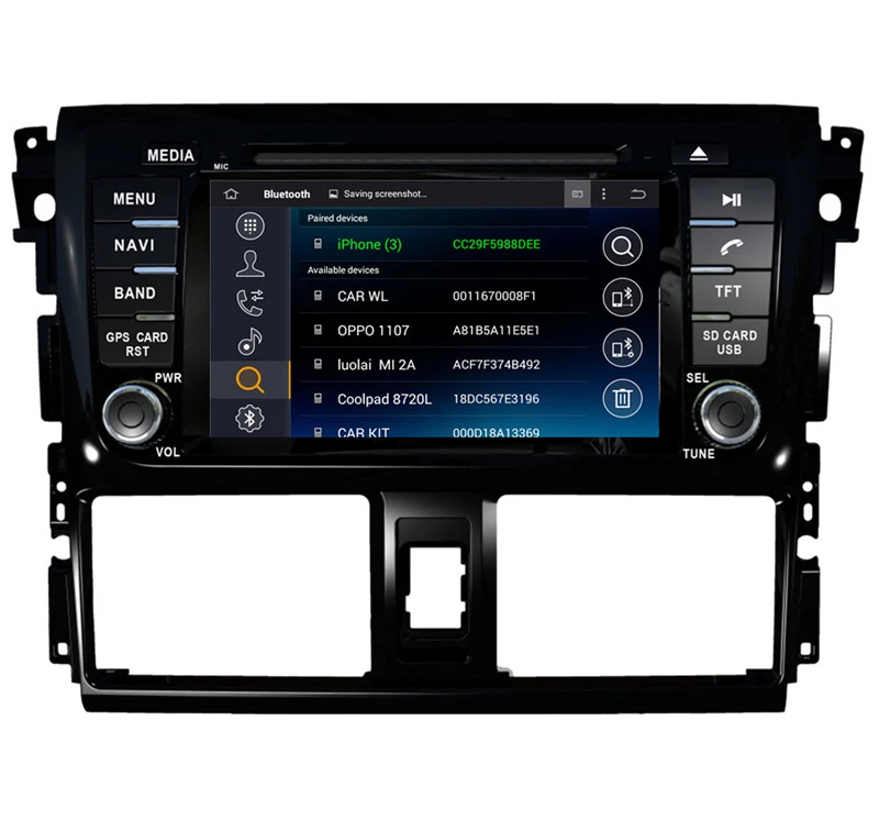 Discount 7" Android Car DVD Player with GPS WIFI/BT,Audio Radio Stereo,Car multimedia for TOYOTA VIOS/YARIS Sedan 2013/Third generation 4