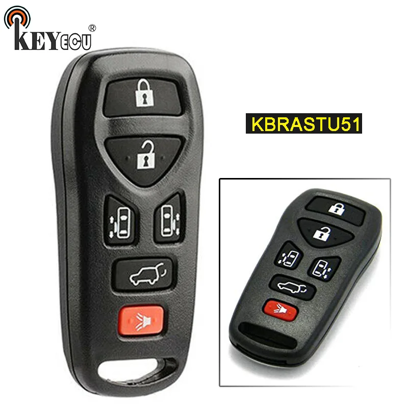 KEYECU FCC ID: KBRASTU51 сменный без ключа вход 5+ 1 6 кнопки дистанционного ключа брелок для Nissan Quest 2004 2005 2006 2007 2008 2009