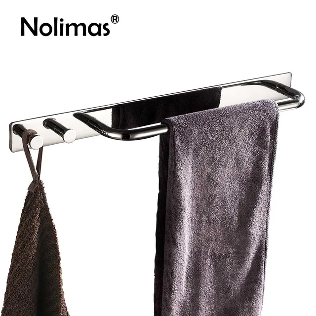 3M Self Adhesive Towel Bar With Clothes Hook Hanger SUS 304 Stainless