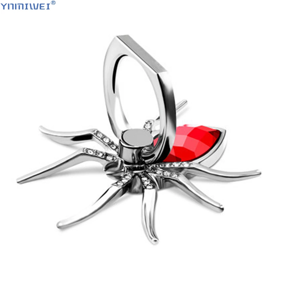 

Finger Ring Holder For Cell Phone Ring 360 Rotate Mobile Phone Stands Metal Spider Bling For Samsung S10 Iphone X
