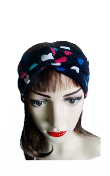 

T175120 fashion colors Peach shape print headband headband hair Twist Elastic Turban Headband for women hair accessories