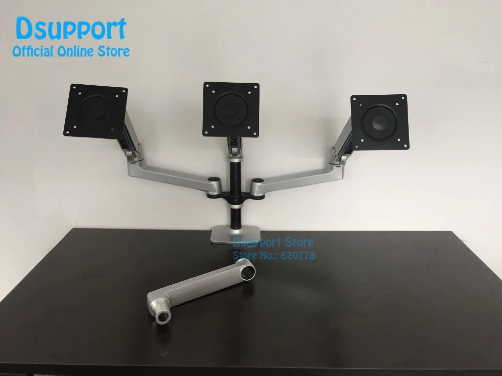 Настольный полный движения 17-32 дюймов тройной держатель для монитора ультра-длинная рука тройной держатель для монитора кронштейн для полного движения