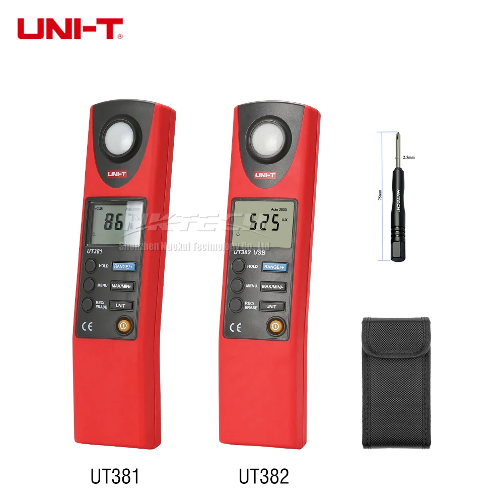 UNI-T UT381 UT382 Digital Luxmeter Light Meter LUX/FC Luminometer Photometer Illuminometer Auto Range Test Data Logging 20000Lux |