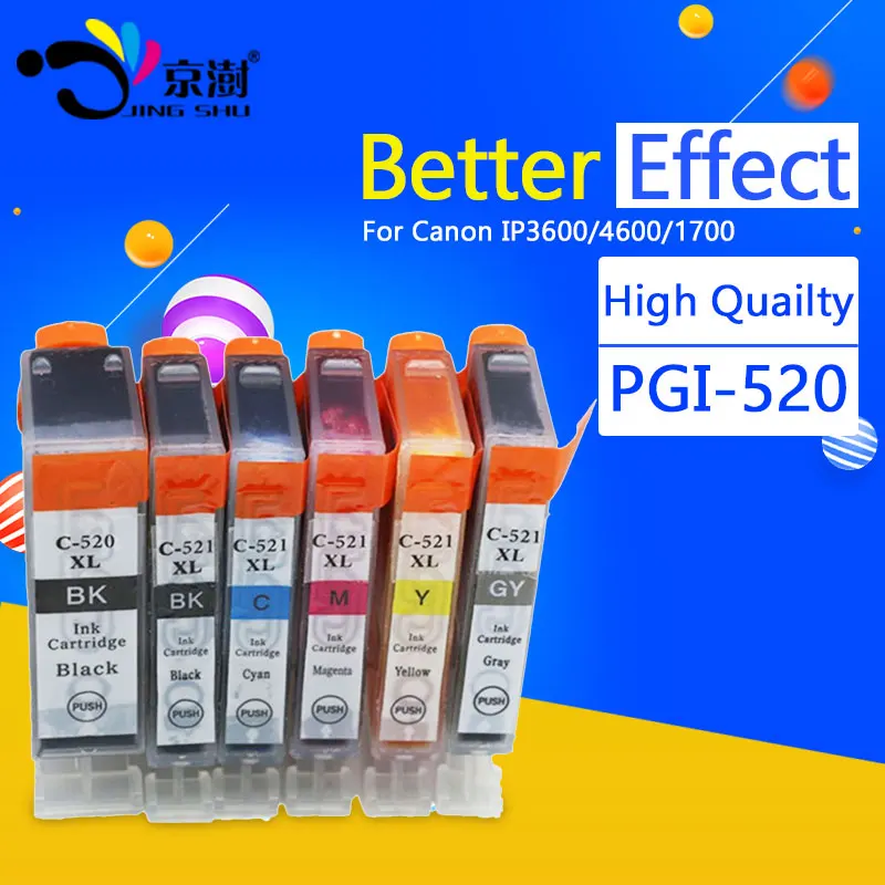 

6pcs pgi-520 cli-521 pgi 520 cli 521 ink cartridge for canon Pixma IP3600 IP4600 IP4700 MP540 MP620 MP630 MP980 MX860 MX870