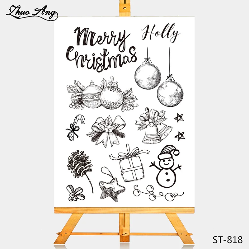 

ZhuoAng Bell and Snowman Transparent Clear Stamps /Silicone Seals for DIY Scrapbooking photo album/Card Making