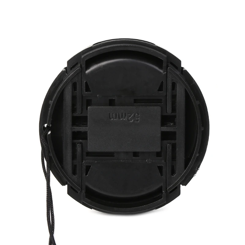 

52mm Center Pinch Snap-On Lens Cap + Anti-lost Rope Kit For DSLR Camera