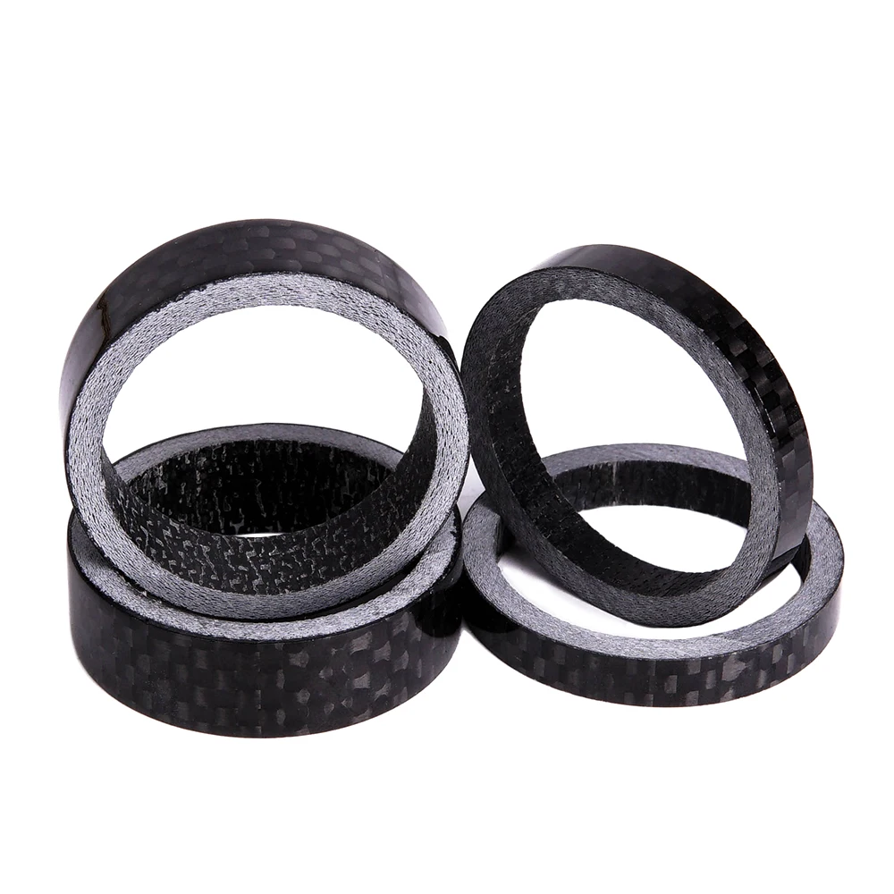 

5pcs Ultra-Light Carbon fiber Bicycle Washer Mountain Road Bike Washers Spacer Gasket Fork Headset Parts 5mm 10mm