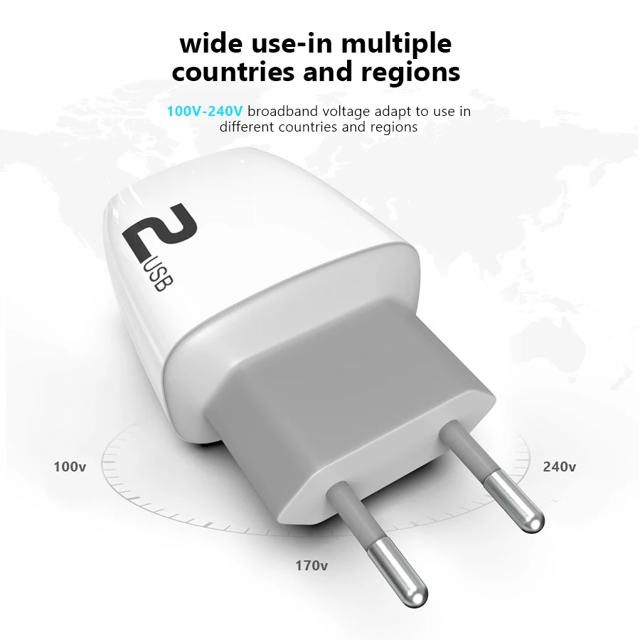 CBAOOO EU 2U USB зарядное устройство для мобильного телефона USB зарядное устройство Быстрая зарядка настенное зарядное устройство для iPhone samsung Xiaomi 2.4A Max зарядное устройство