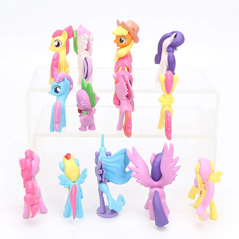 13 шт. 5,5-8 см игрушки My Little Pony мини пони ПВХ фигурки Набор редкость Apple Jack шип дракона модель куклы