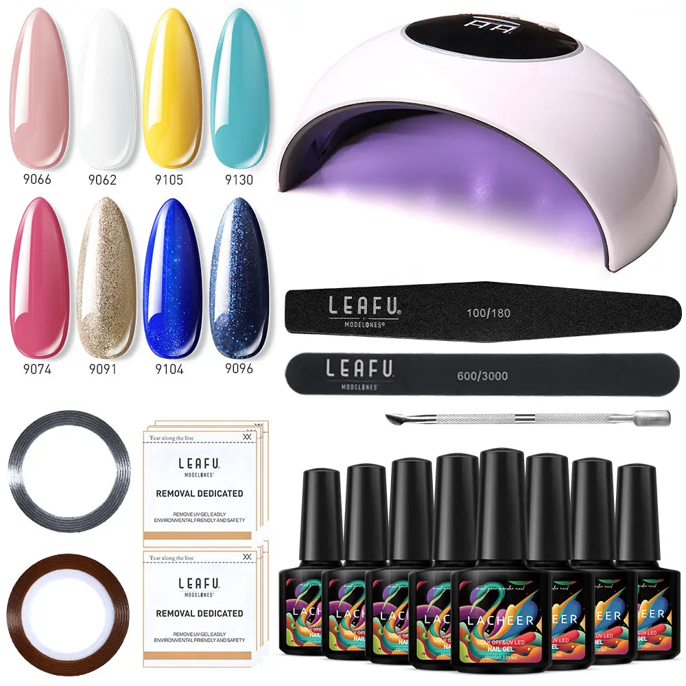 

Lacheer 36W Z4 UV Lamp 16PCS/LOT Nail Art Manicure Set Soak Off UV Gel Nail Tools Professional 8pcs Hybrid UV Nail Varnish Kit