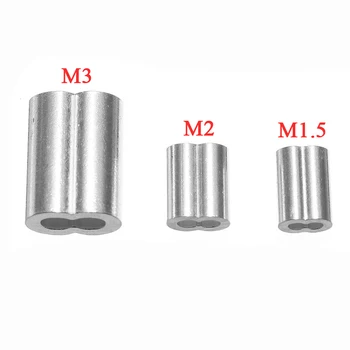 

100Pcs M1.5 M2 M3 Aluminum Crimping Loop Sleeve Wire Rope Cable Sleeve Clip New