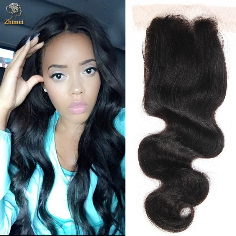 

7a Brazilian Body Wave Silk Base Closure Cheap Body Wave Closure Free Middle 3 Part 4x4 Brazillian Body Closure