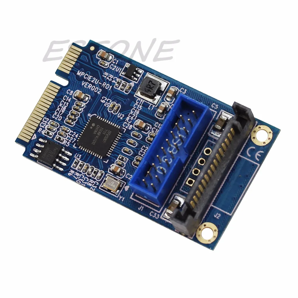 

BGEKTOTH Mini PCI-E to 19-pin USB 3.0 Dual SATA Expansion Card Adapter