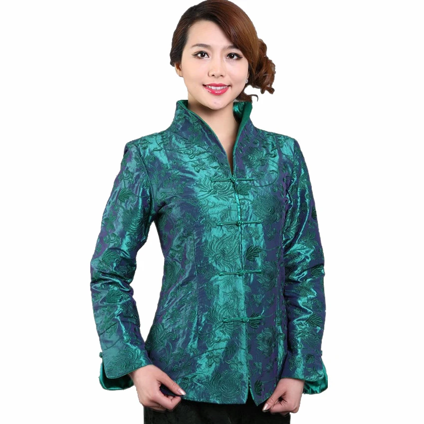 Flower Jacket Overcoat Chinese Embroidery Autumn Women Blue XL XXXL Silk M-04 National Flower Jacket Overcoat Chinese Embroidery Autumn Women Blue XL XXXL Silk M-04 National