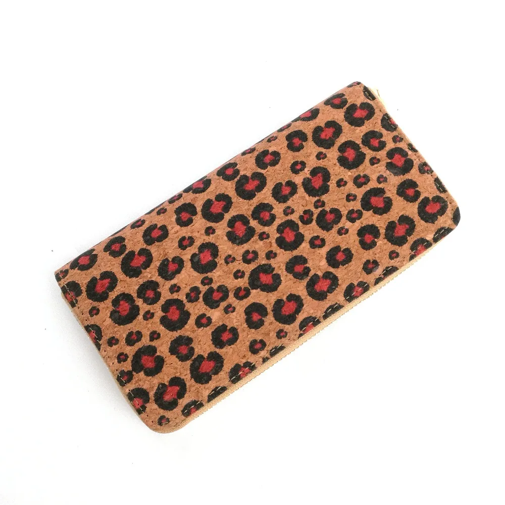 cork wallet leopard print