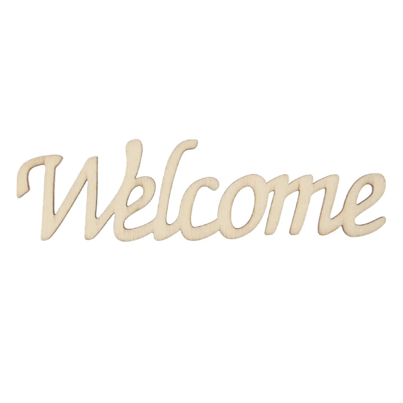 Welcome Letters Wooden Hanging Sign Wall Decal Sticker Room Home Party