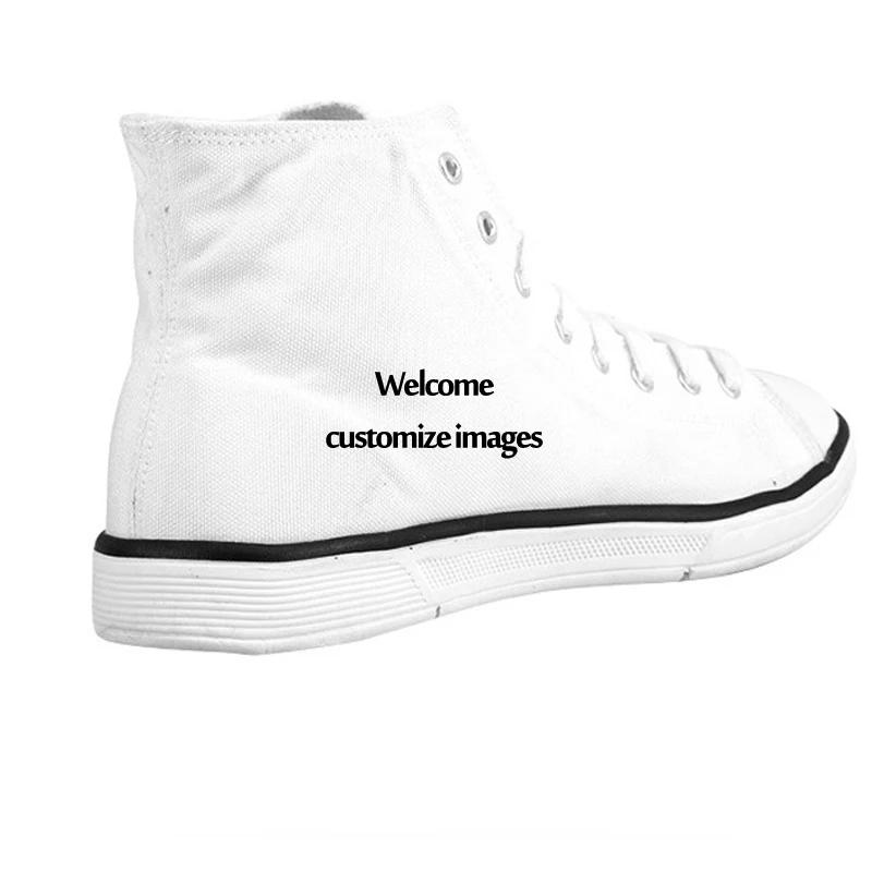 

THIKIN Red Cartoon Bow Mouse Print Spring/Autumn High Top Lace-up Vulcanize Canvas Shoe Customized Fashion Girls Casual Sneakers