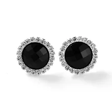 Синий, красный, черный CZ камень пронзили женщин серебристого цвета круглые серьги-шпильки форма маленькие серьги Винтажные Ювелирные изделия амулеты Вечерние