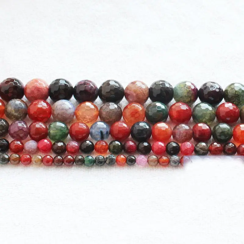 Faceted Multi-color Crack agates 6-16mmRound Beads 15&quot/38cm For DIY Jewelry making We provide mixed wholesale for all items! | Украшения