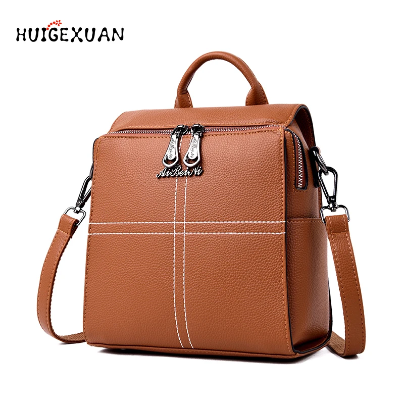 

New Fashion Womens Backpacks Brand High Quality PU Leather Anti-theft School Bags Female Backpack Travel Fashion Street Backpack