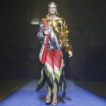 

2019 Winter Luxury Shiny Sequined Knitted Sweater and Pullover Women blingbling Patchwork Lady's Party Jumper Tops Clothing