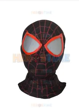 

3Digital 2016 Newest Printing Ultimate Miles Morales Spiderman Hood with Spiderman lenses free shipping