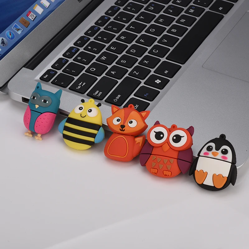 bee USB Flash Drive 128GB Pendrive cartoon fox owl animal gifts 64GB 32GB 16GB 8GB 4GB penguin Pen drive bee USB Flash Drive 128GB Pendrive cartoon fox owl animal gifts 64GB 32GB 16GB 8GB 4GB penguin Pen drive