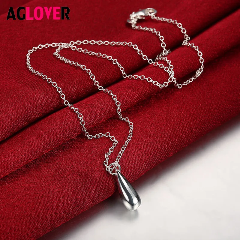 

100% 925 Silver Chain Necklace Women's Luxury Water Drop Pendant Necklace Jewelry Suitable For Birthday Gifts