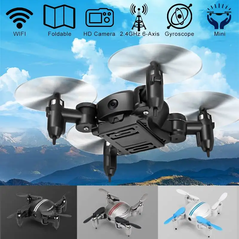 

Mini Drone With HD Camera Hight Hold Mode RC Quadcopter WiFi FPV Foldable RC Drone