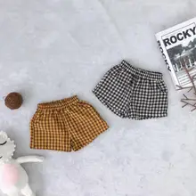 Шорты для маленьких мальчиков и девочек, летние клетчатые Короткие хлопковые дышащие штаны, шорты для мальчиков и девочек, детские брюки, одежда