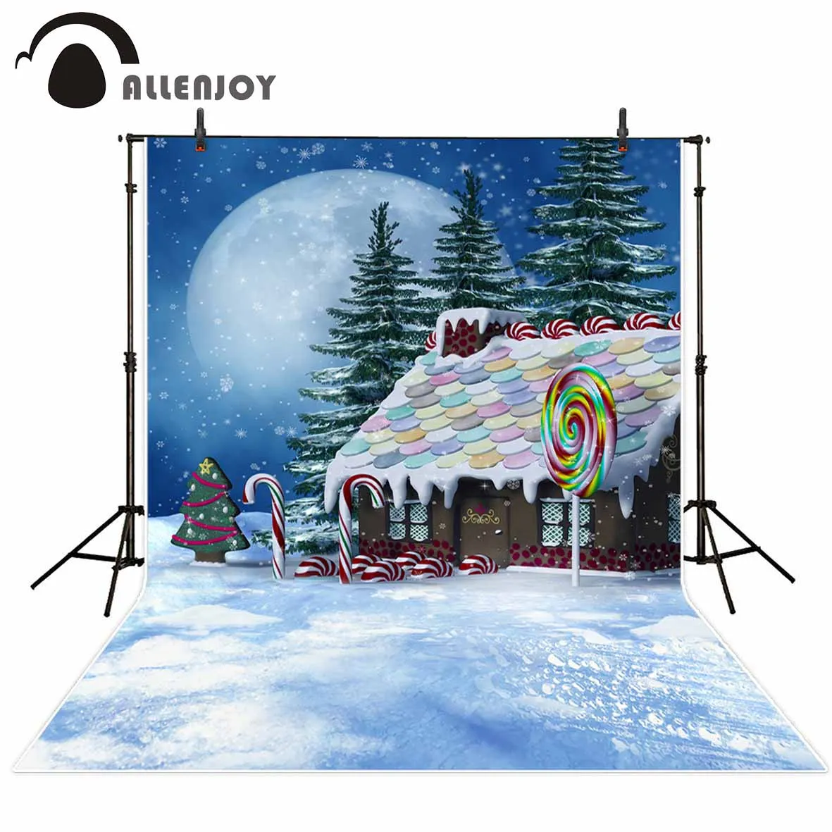 Allenjoy фон для фотосъемки Рождество конфеты дом луна снег фотостудии новый дизайн
