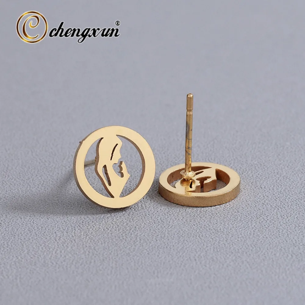 CHENGXUN африканские индийские женские фигурные круглые серьги из металла