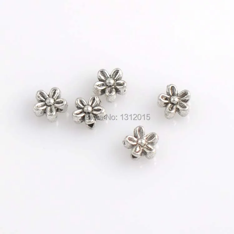 

Tibetan Silver Alloy Spacer Beads Flower Jewelry Making Supplies 6x4mm 100Pcs YTC0143