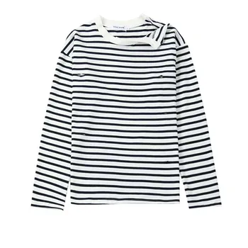 

Kpop Irregular Neckline Stripe Sweatershirt Pullover Hoodie Long Sleeve Shirt Suit