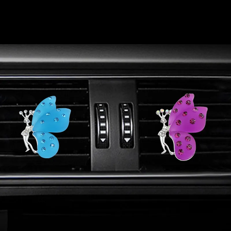 

Car Air Freshener Diamond Angel Butterfly Shaped Perfume Air Condition Vents Clip Car Solid Fragrance Auto Interiors Decoration