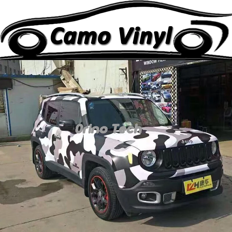 Car Styling Black Grey White Vinyl Film Car Wrapping Camouflage Car